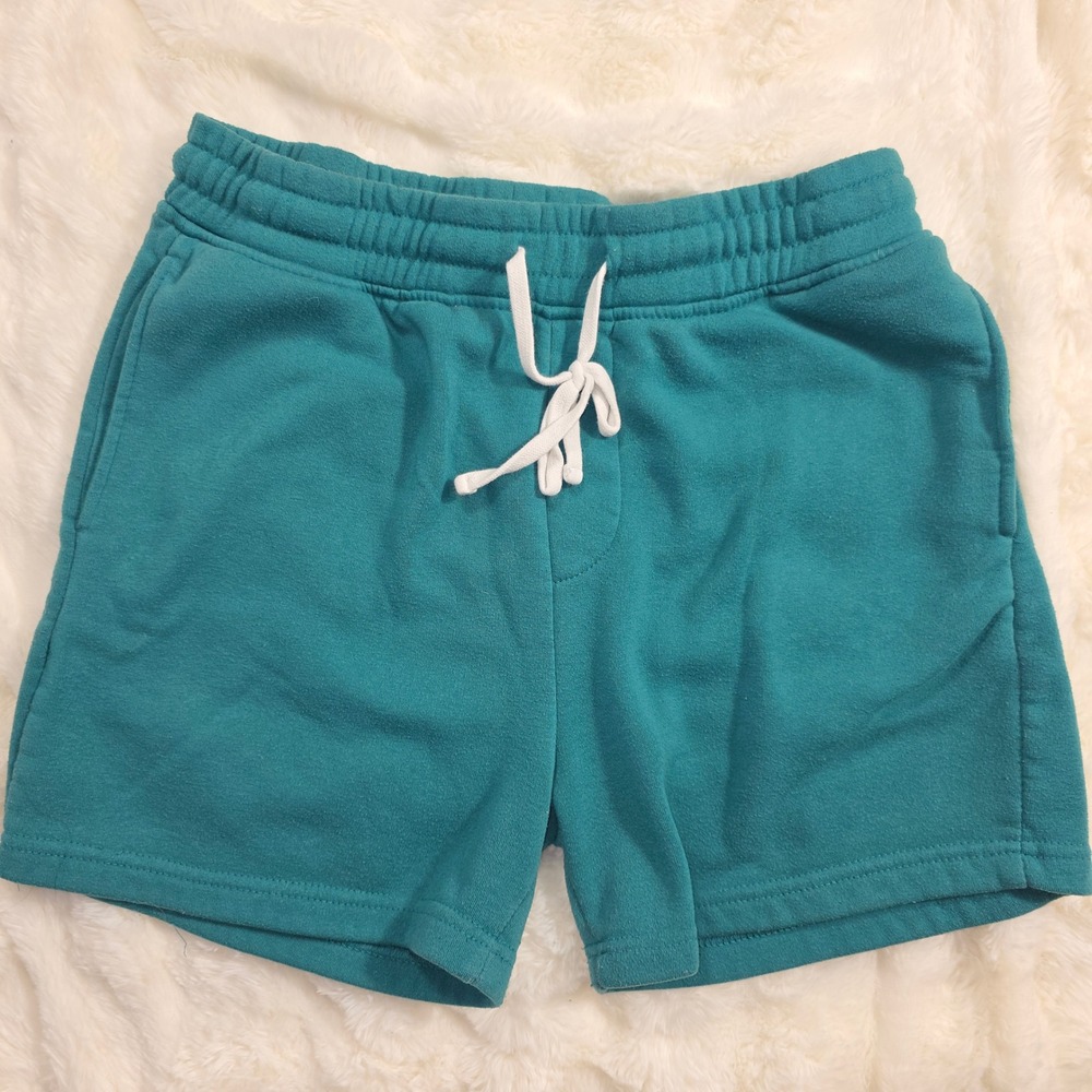 Brooklyn Cloth Fleece Shorts Mens Size M Teal Green Exc 5" Inseam Drawstring